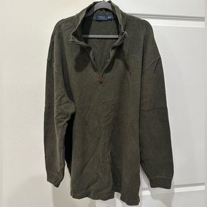 Men’s Ralph Lauren green quarter zip-up sweater 2XLT
